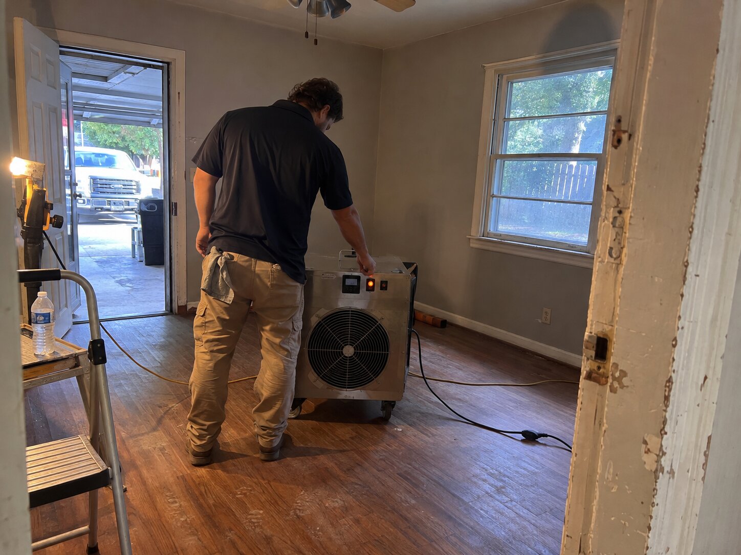 Hydroxyl generator running for odor treatment by Vault Mold Removal