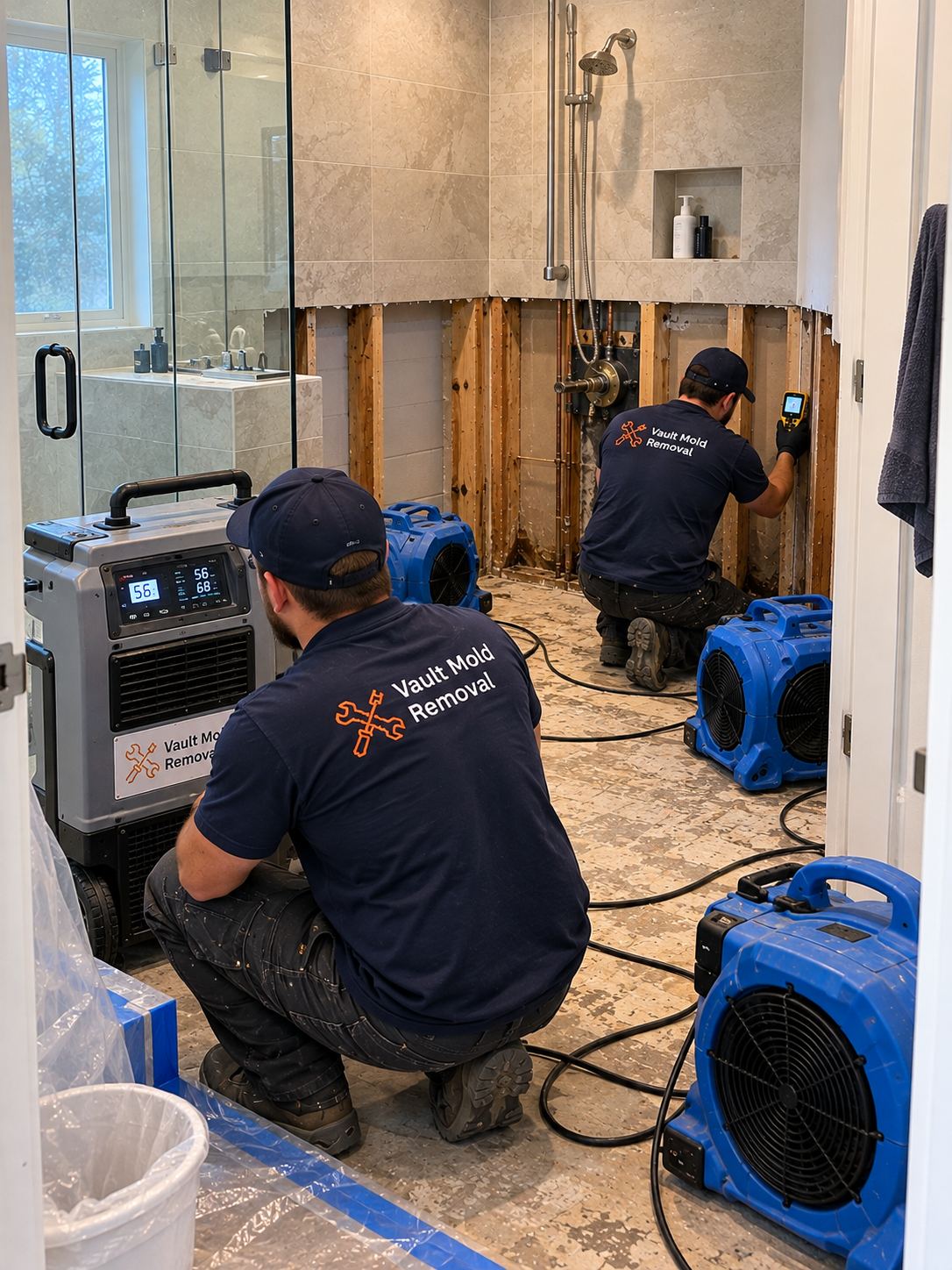 Dehumidifiers and air movers drying out an Edgemont, Provo home