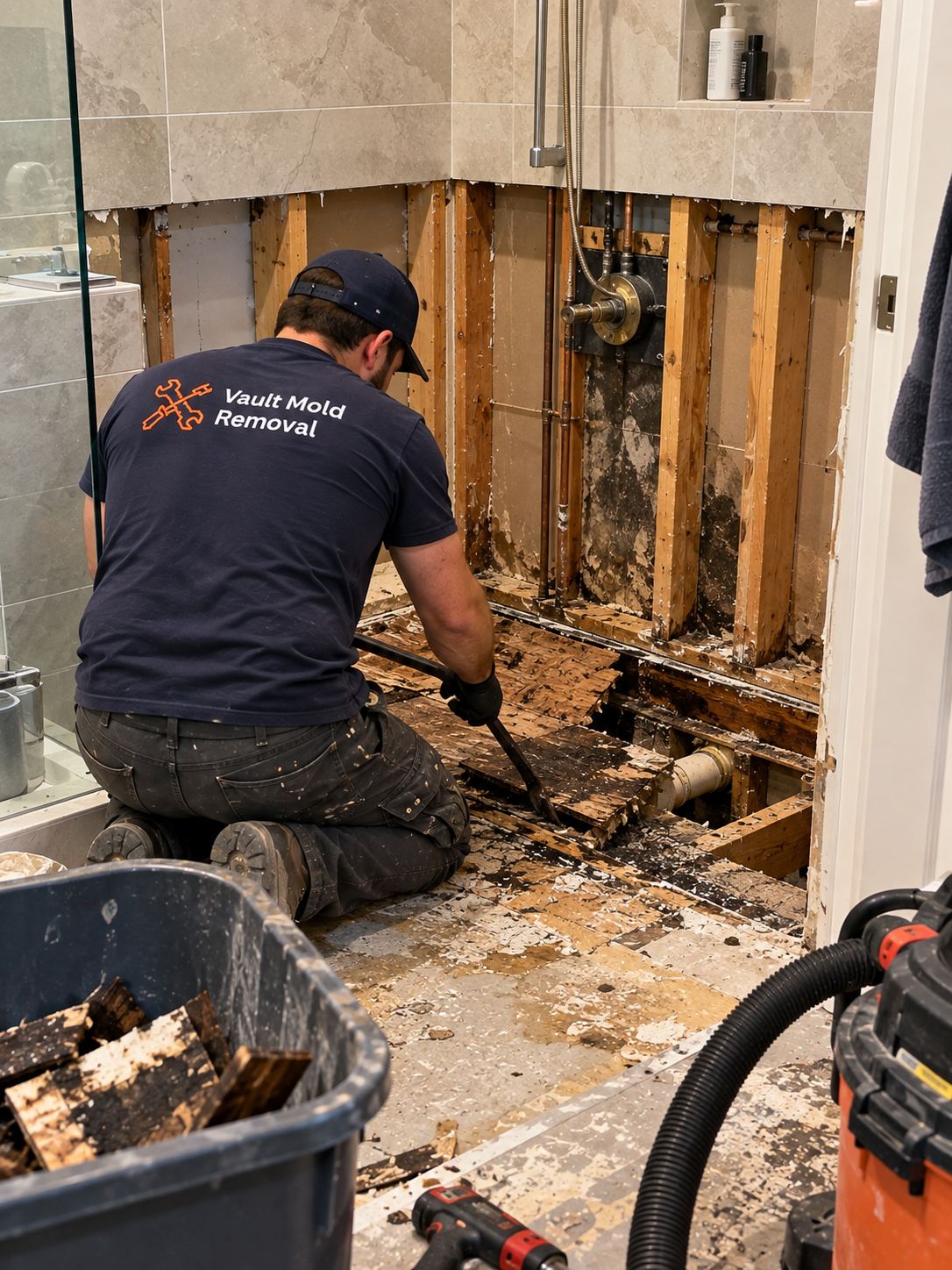 Vault crew at work on an Edgemont, Provo water damage restoration job