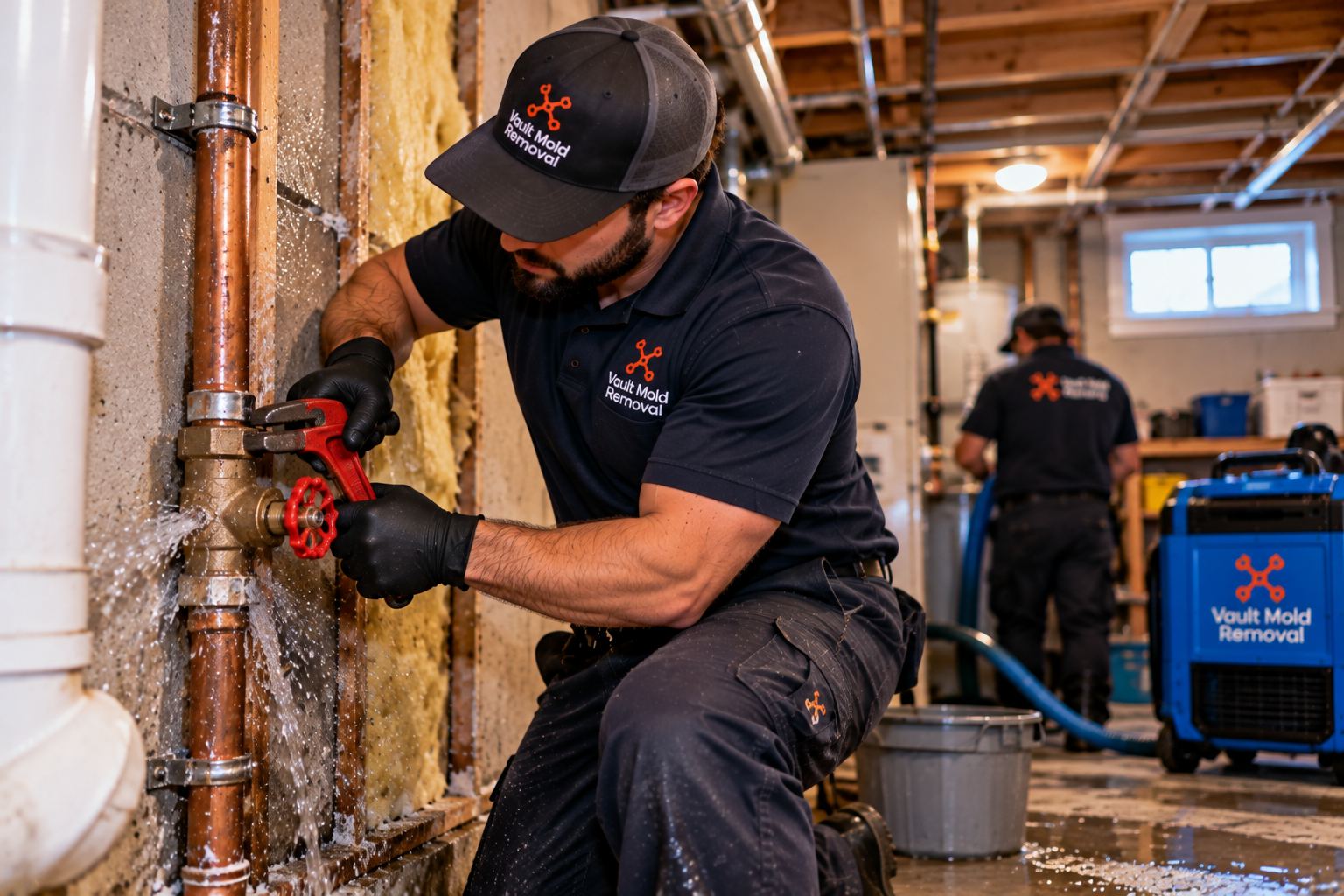Shutting off the water after a burst pipe — emergency water damage restoration in Mapleton, UT