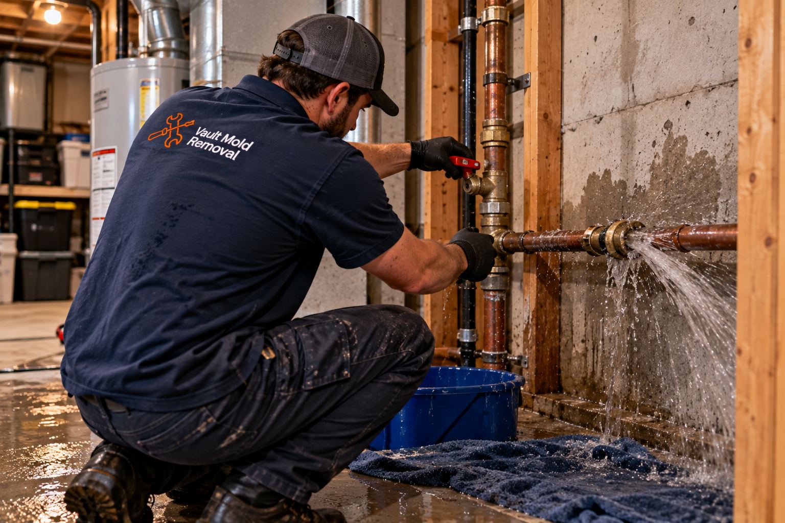 Shutting off the water after a burst pipe — emergency water damage restoration in Orem, UT