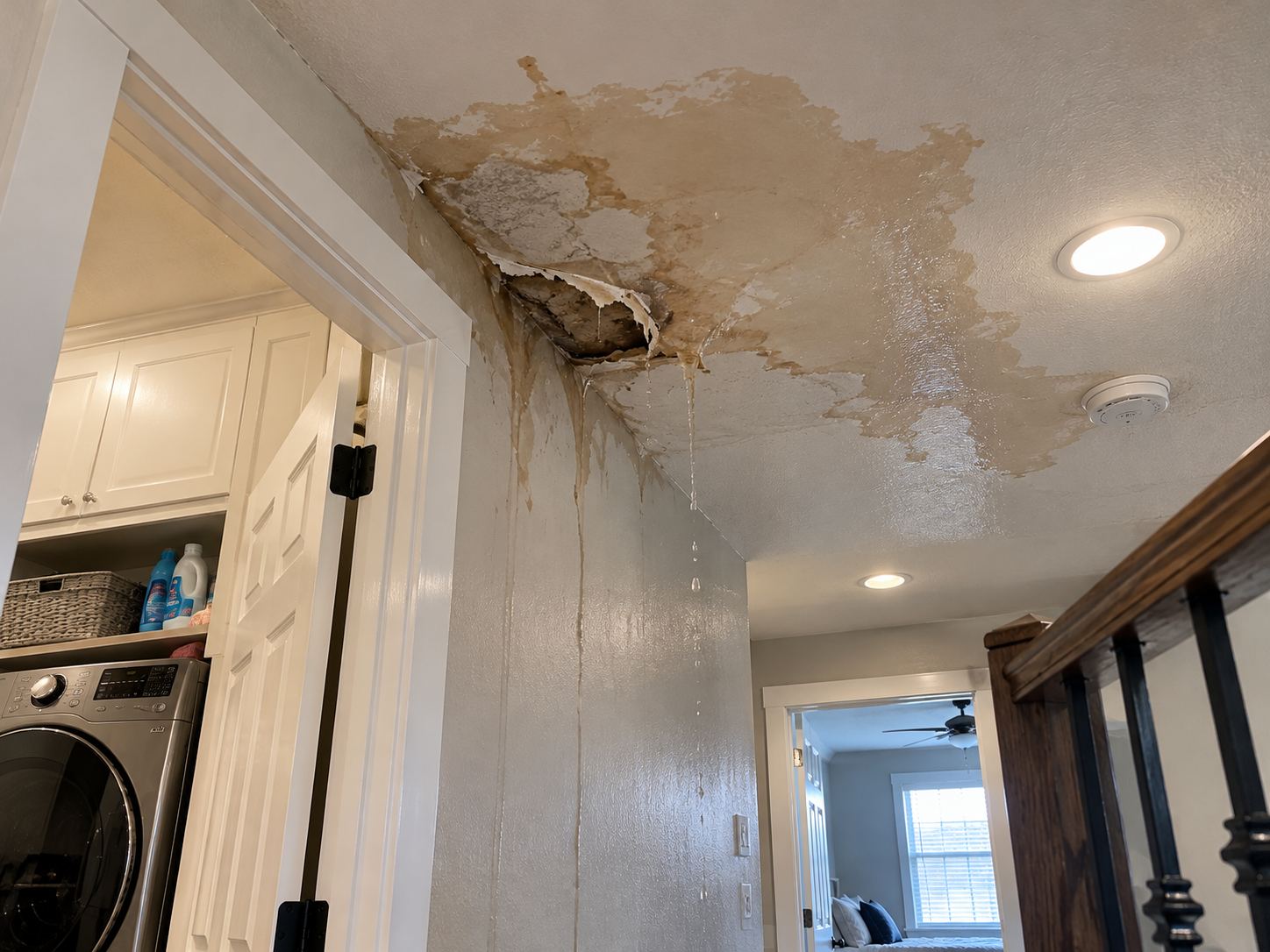 Water damage in Grandview South, Provo — garage water heater ruptured, water into living space at 1700 N / 900 W